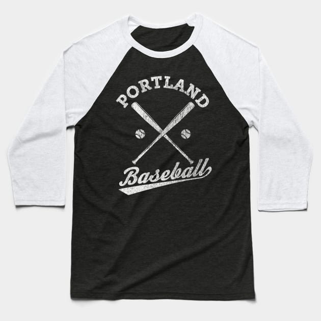 Portland Baseball - Vintage Faded Baseball design print Baseball T-Shirt by Vector Deluxe